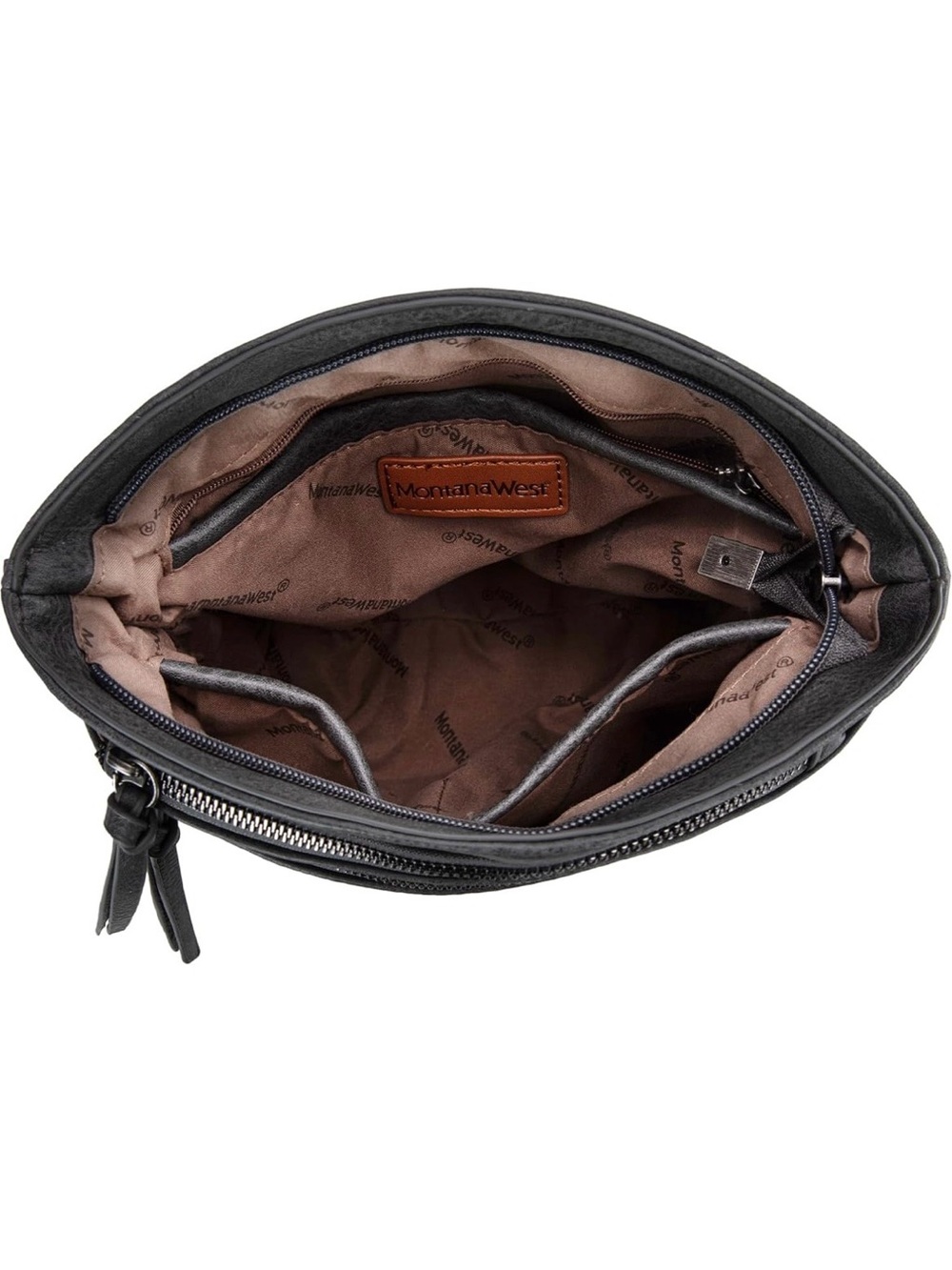Montana West Multi Zip Pocket Crossbody Bag With Guitar Strap - Picture 4 of 6